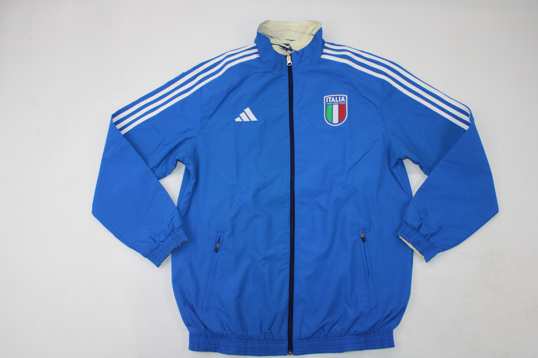 AAA Quality Italy 23/24 Reversible Wind Coat - White/Blue